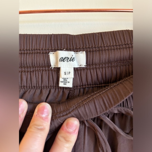 Aerie Brown Satin Joggers - Picture 5 of 6